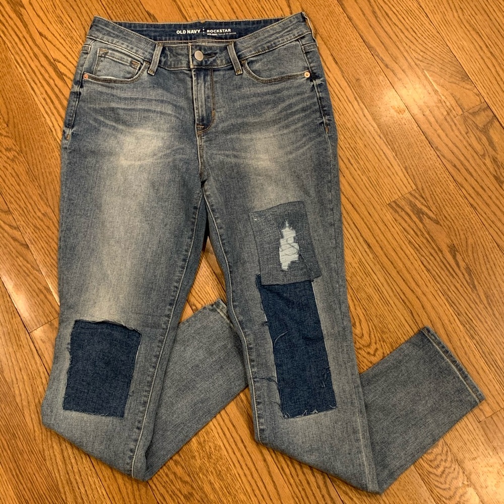 Old Navy Rockstar Patchwork Jeans - image 1